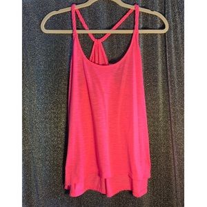 Neon Pink Braided Strap Tank Top